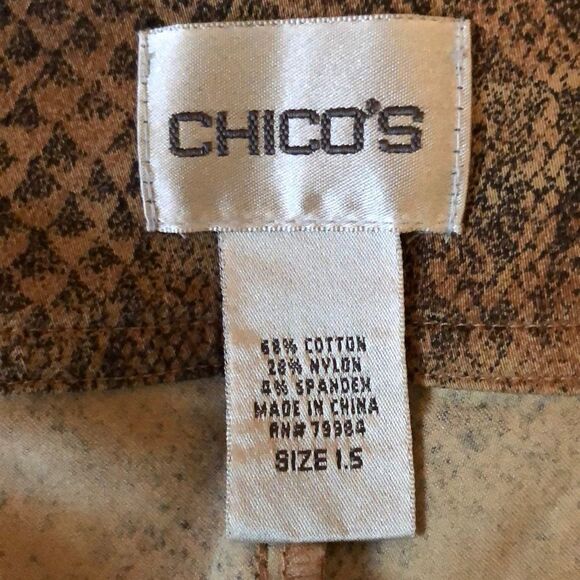 Chico's Brown Snakeskin Print Pencil Skirt 1.5 Medium - Picture 12 of 13